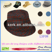 LSF08 Нинбо Lingshang 2014 Оптовая Короткие Брим Хлопок Fedora пользовательские ведро шляпу